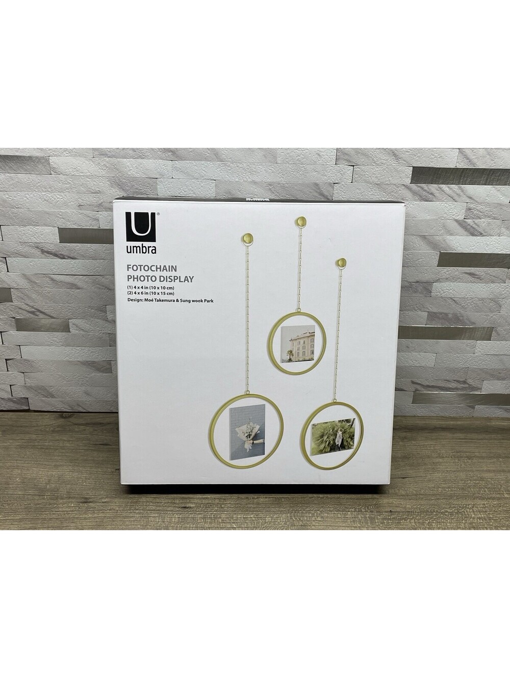 Umbra Fotochain Photo Display, Set Of 3, 4x4 (1) And 4x6 (2) Pictures Brand New